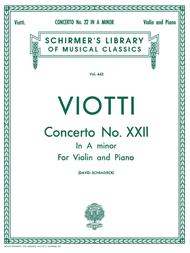 Violin Concerto No. 22 In A Minor - Violin/Piano