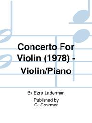Concerto For Violin (1978) - Violin/Piano